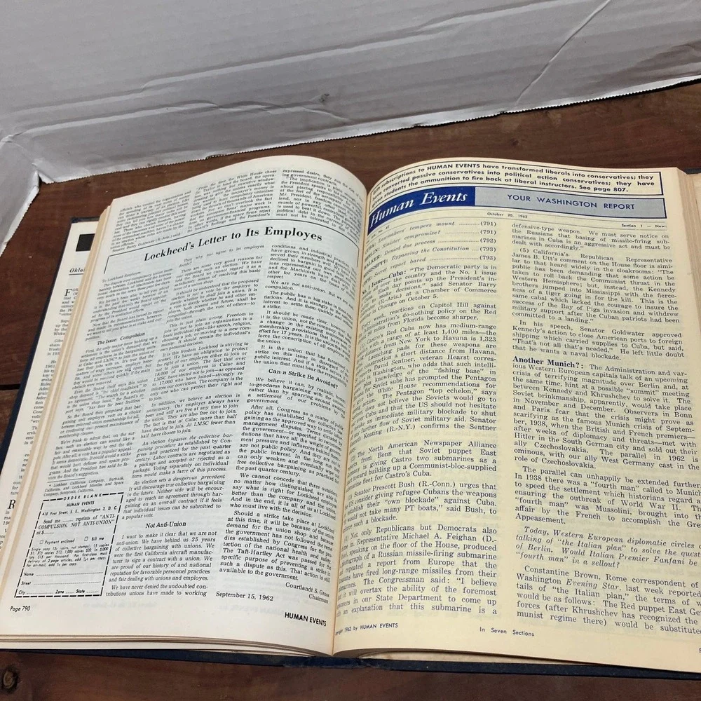 Human Events Weekly Washington Newsletter 1962 Vol XIX Political History Bound